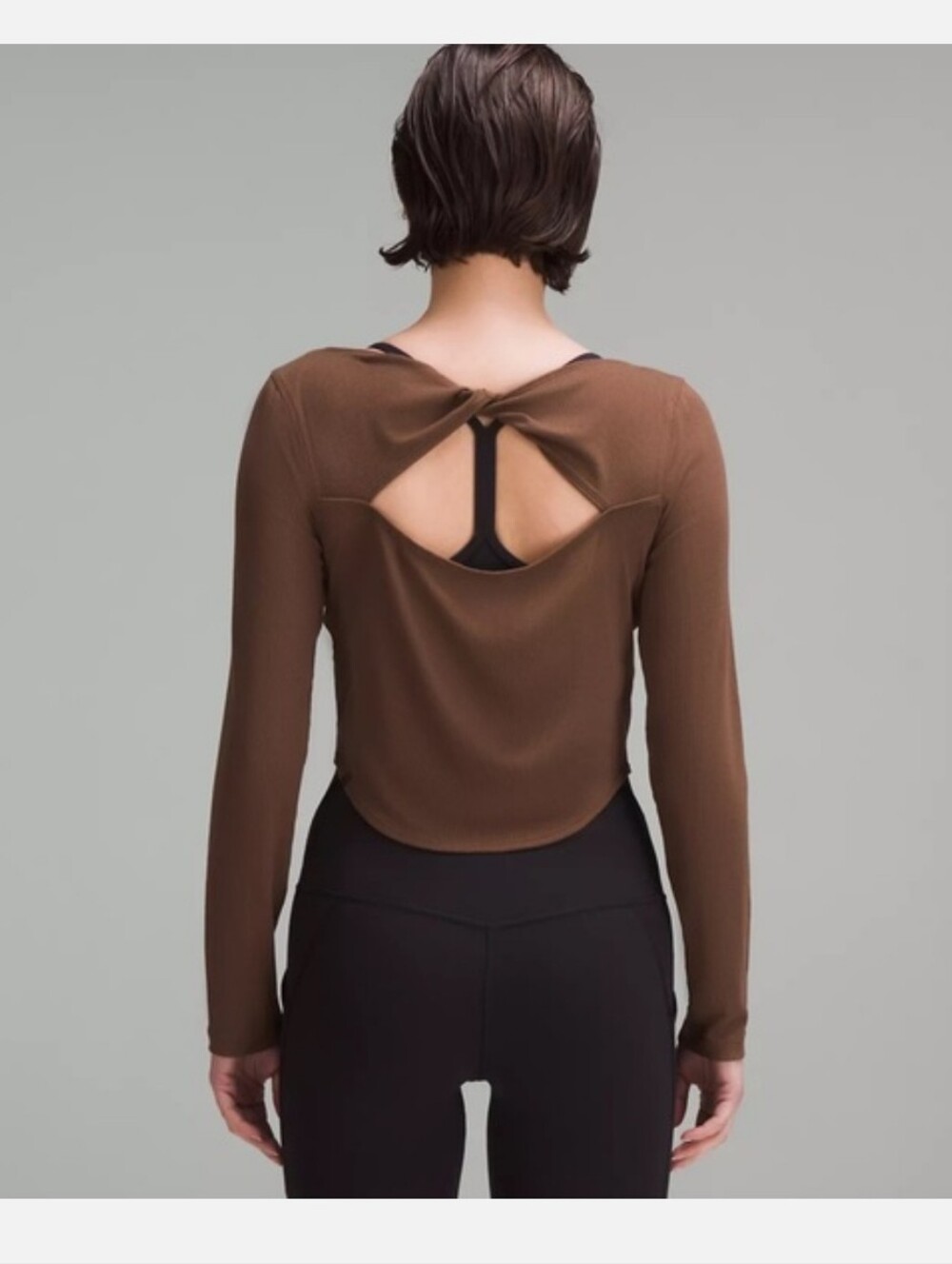 LULULEMON MODAL SILK TWIST BACK YOGA LONG SLEEVE SHIRT